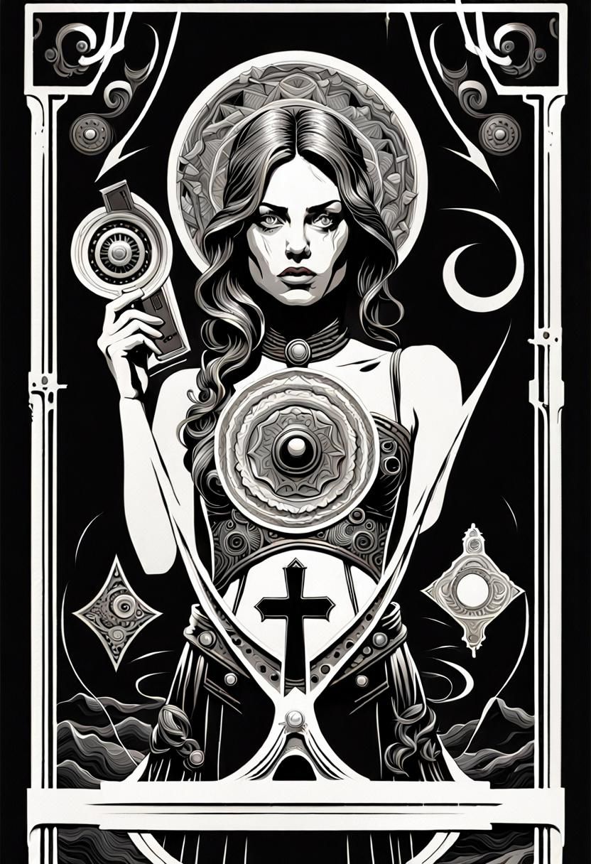 Wild West Gunslinger Woman: Spaghetti Western Illustration