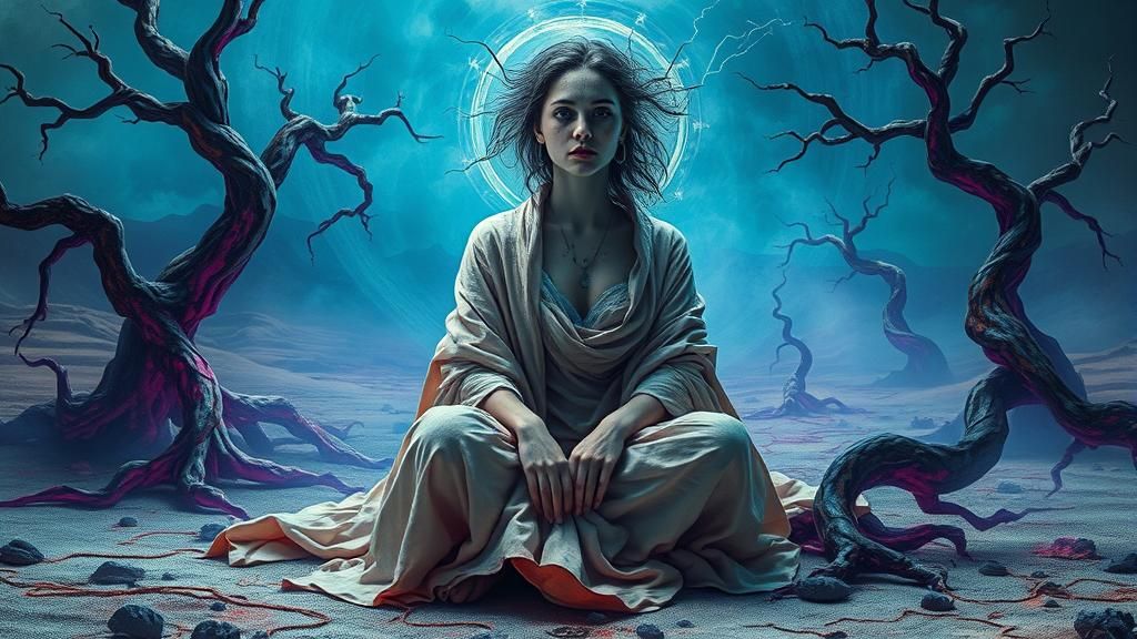 Ethereal Seer in Surrealist Dreamscape