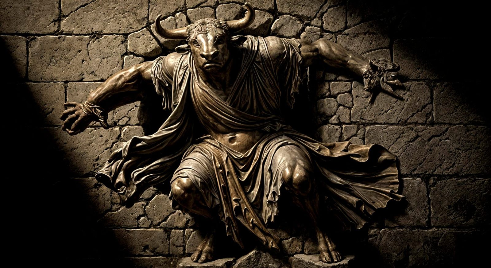 Bronze Minotaur Bas-Relief Sculpture