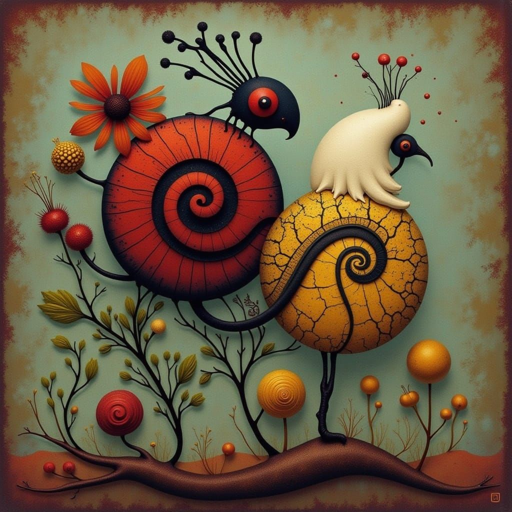 Surreal Rusty Metal Landscape in Cicada Song Style