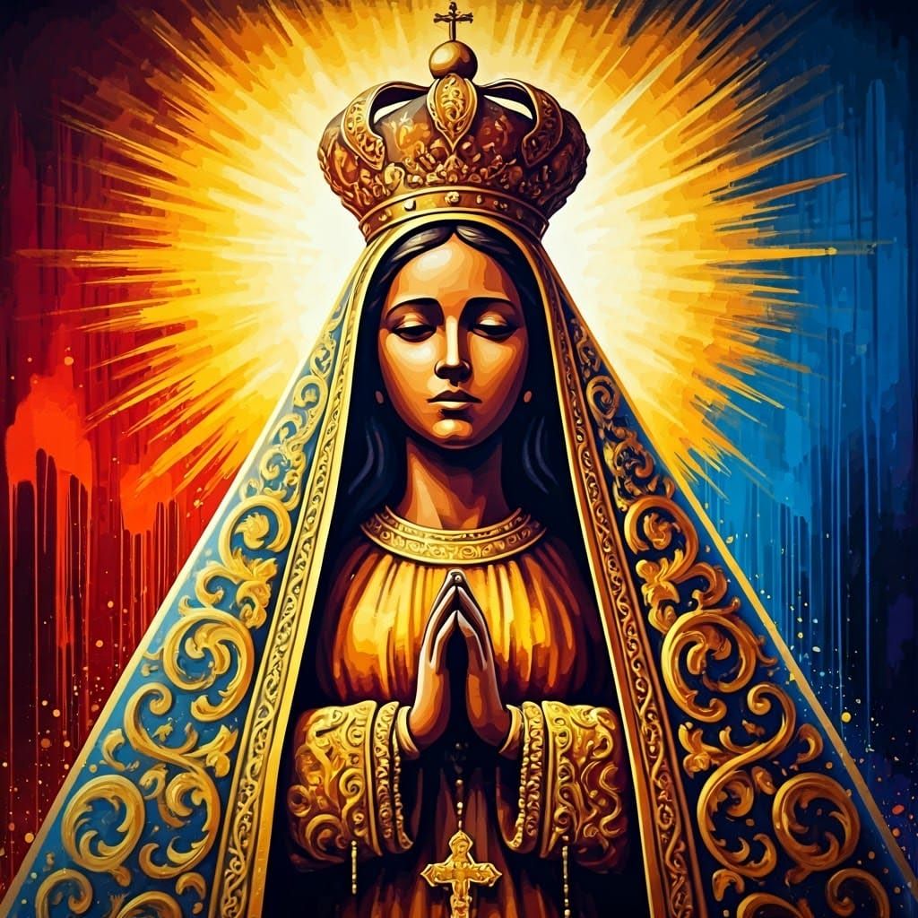 Nossa Senhora Aparecida in Graffiti Street Art Style