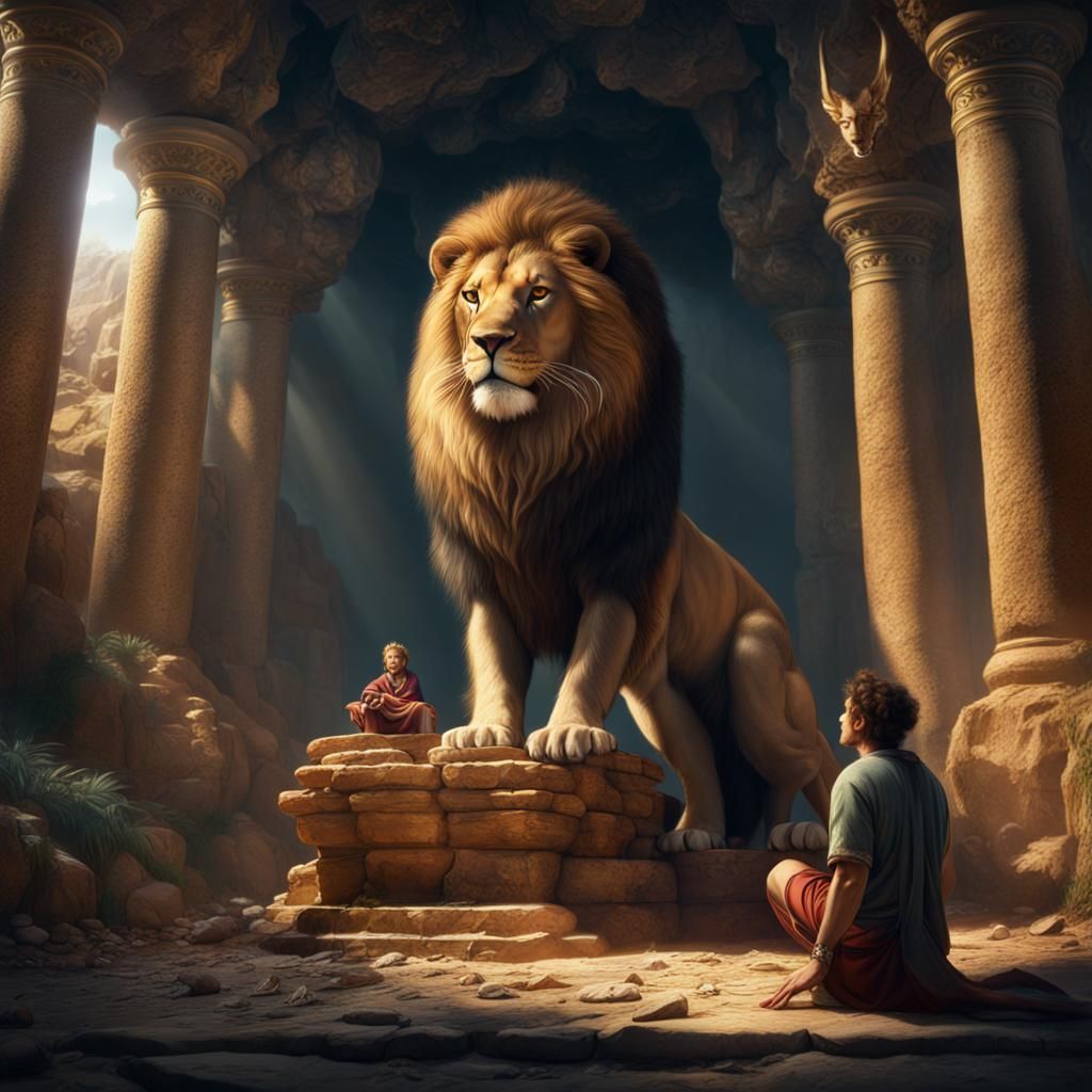 Daniel in the Lion's Den: Matte Painting
