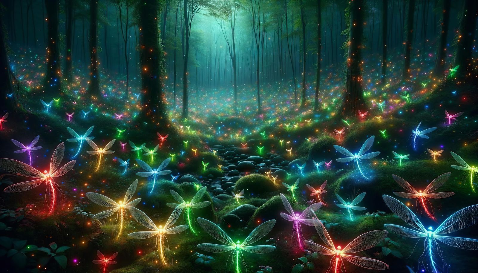 Shimmerling Swarm: Dazzling Display in Mystical Forest