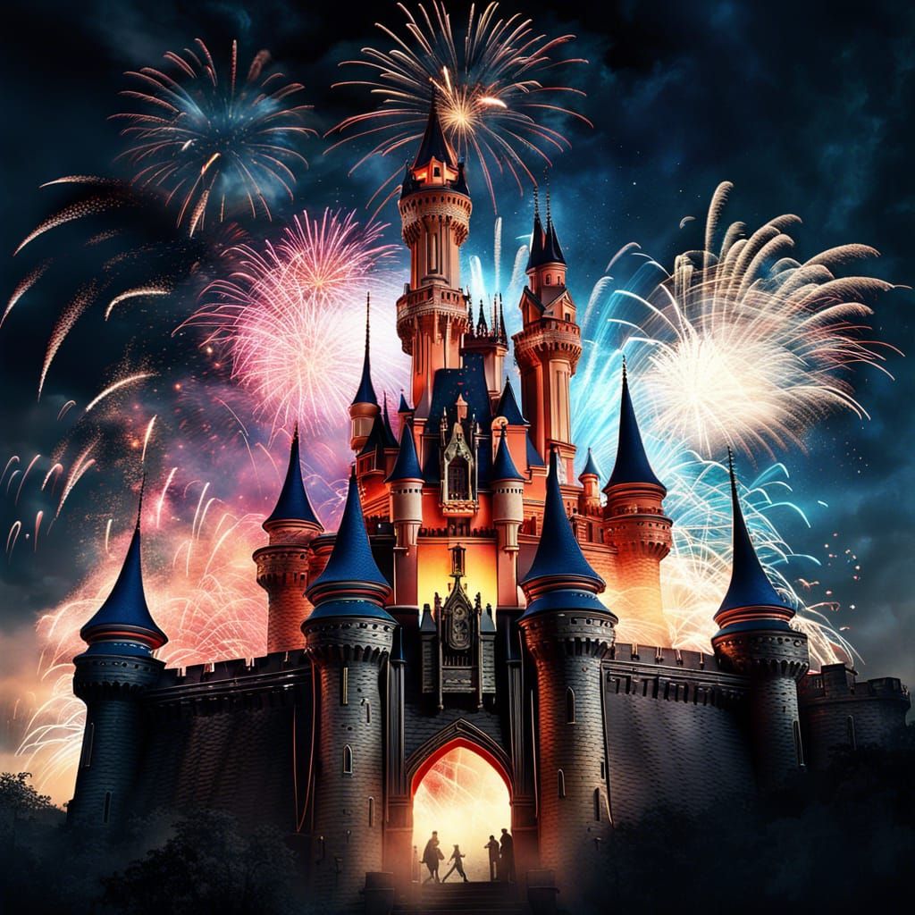 Fireworks Over Disney Castle: Fantasycore Masterpiece
