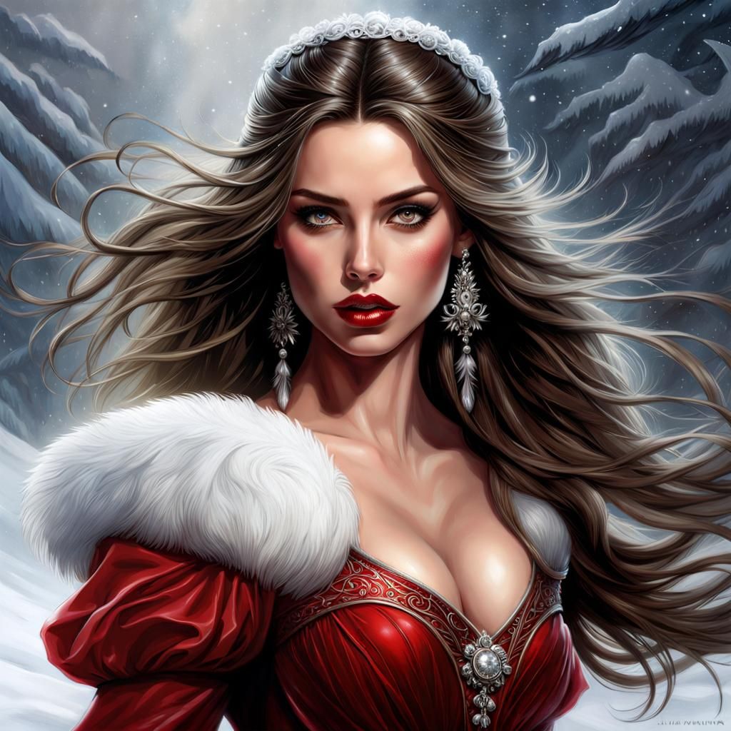 Princess with Flowing Hair in Fantasy Art Style