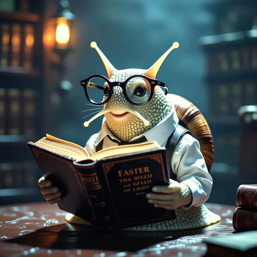 Hyperrealistic Snail Studies Physics Book