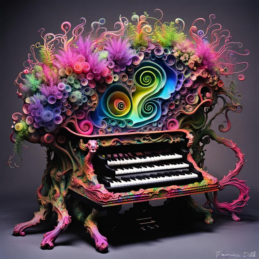 Surreal Jungle with Twisting Vines in Abstract Style