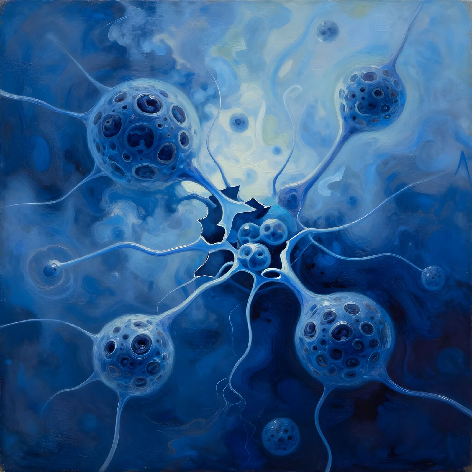Surrealist Oil Painting of Apoptosis