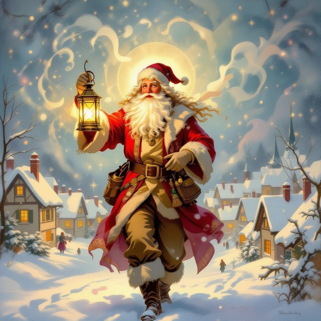 Christmas Spirit Figure in Rococo Style