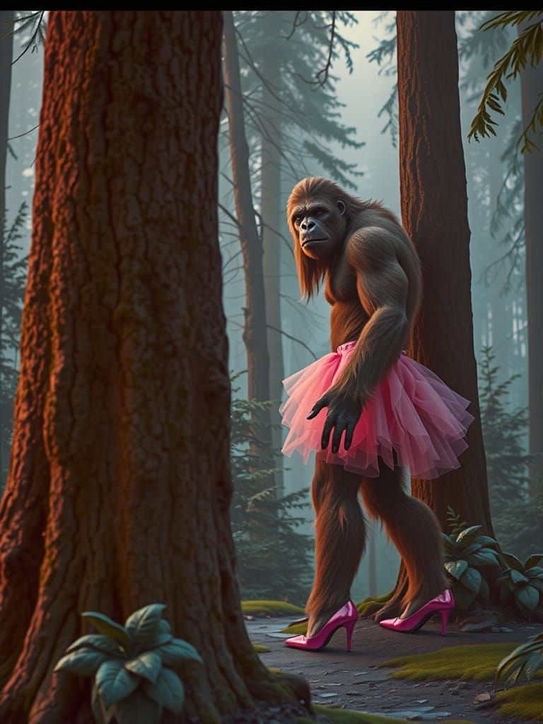 Mysterious Forest Creature in a Pink Tutu