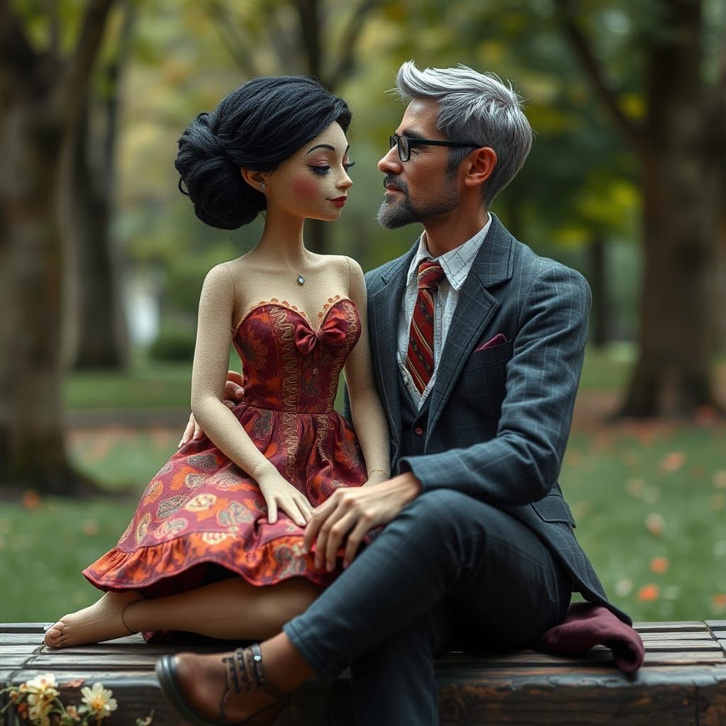 Batik Patchwork Plushie Woman Textile Art