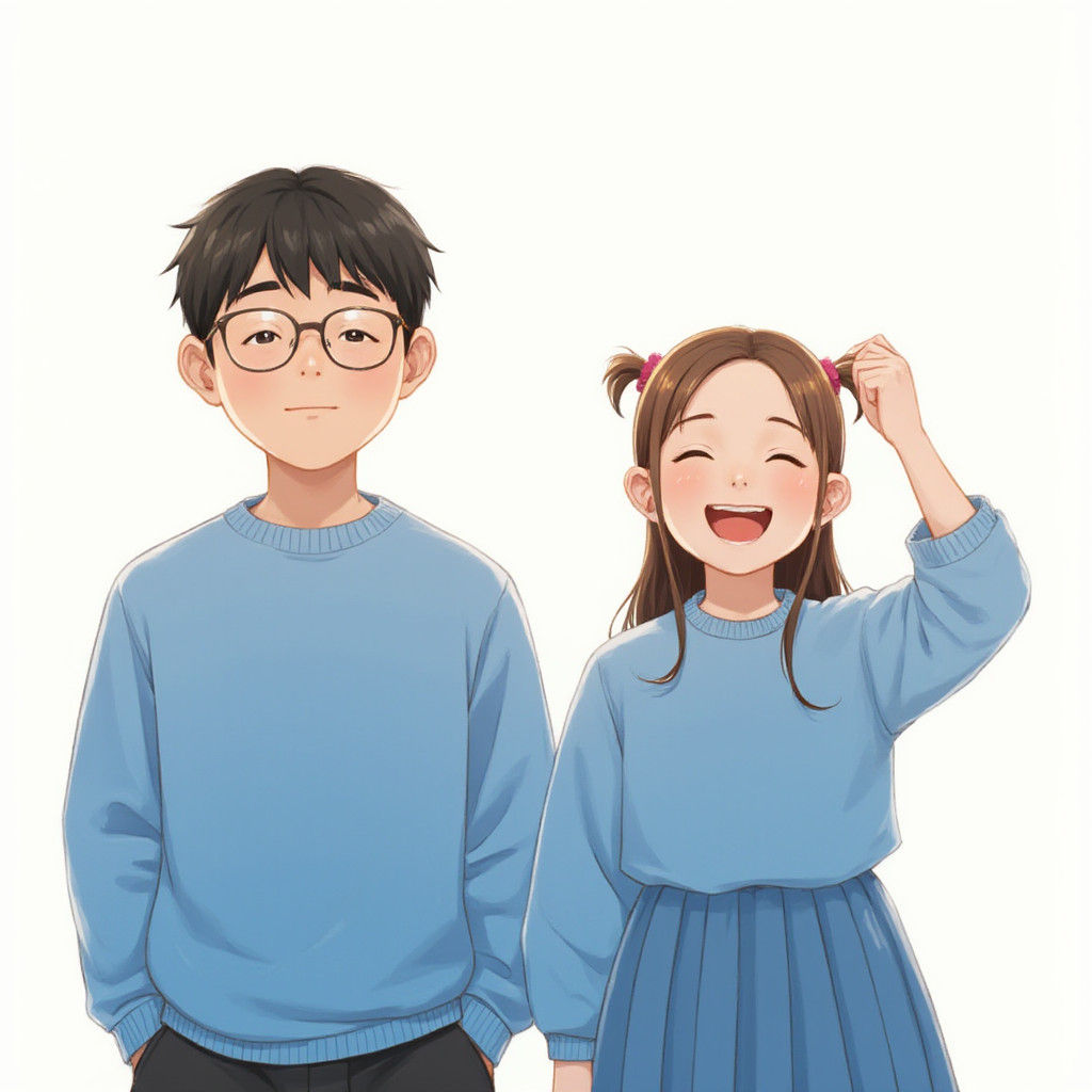 Korean Children in Blue, Documentary Style