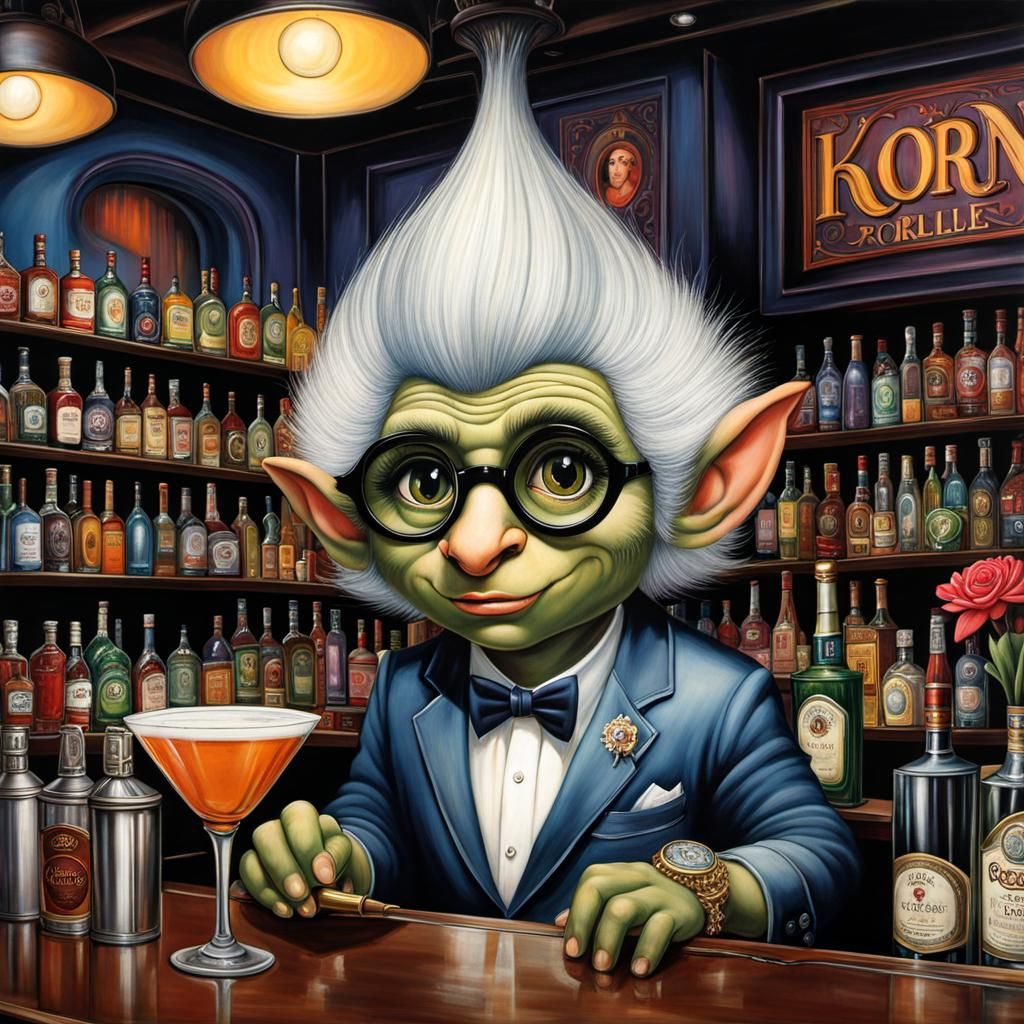 Troll Tending Bar