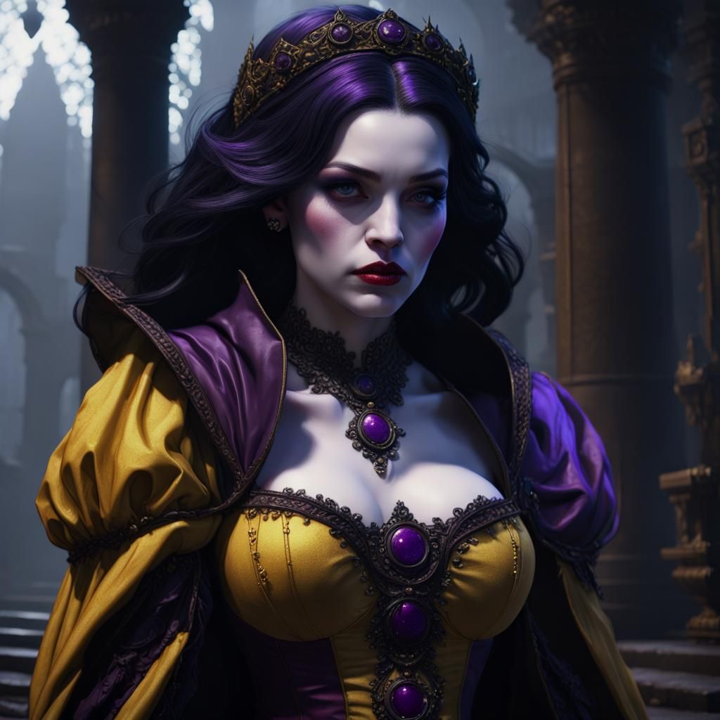 a nightmarish incarnation of an evil, dark, goth snow white
