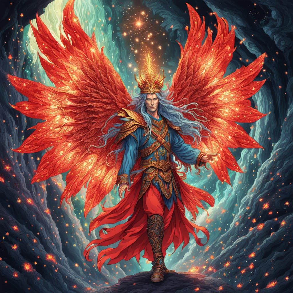 Psychedelic Fairy King in Manga Style