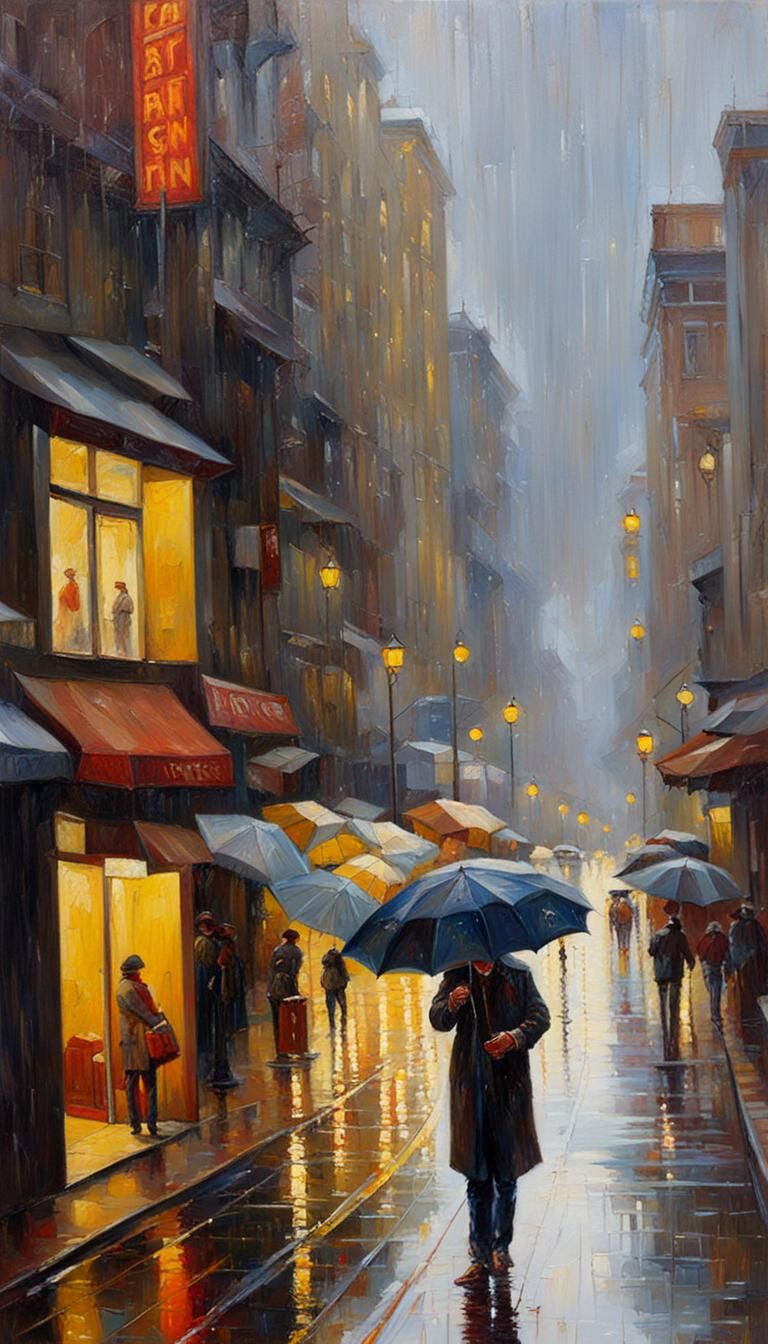 Rainy Day: An Oil Painting