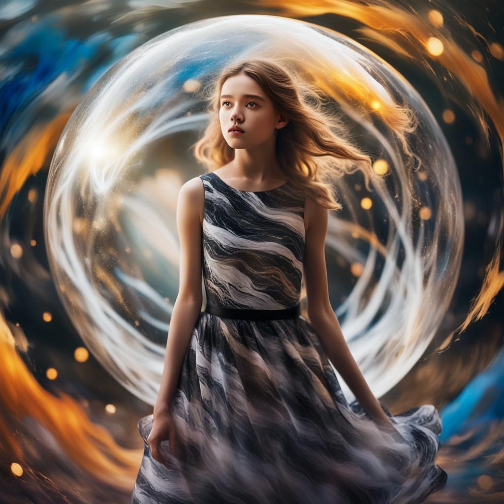Mystical Orb: Magical Realism Portrait with Ethereal Light