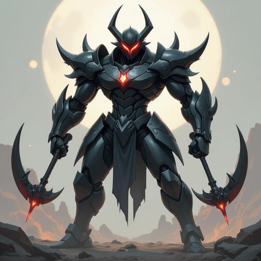 Darkus Bakugan Warrior with Dual Scythes and Cyberpunk Wings