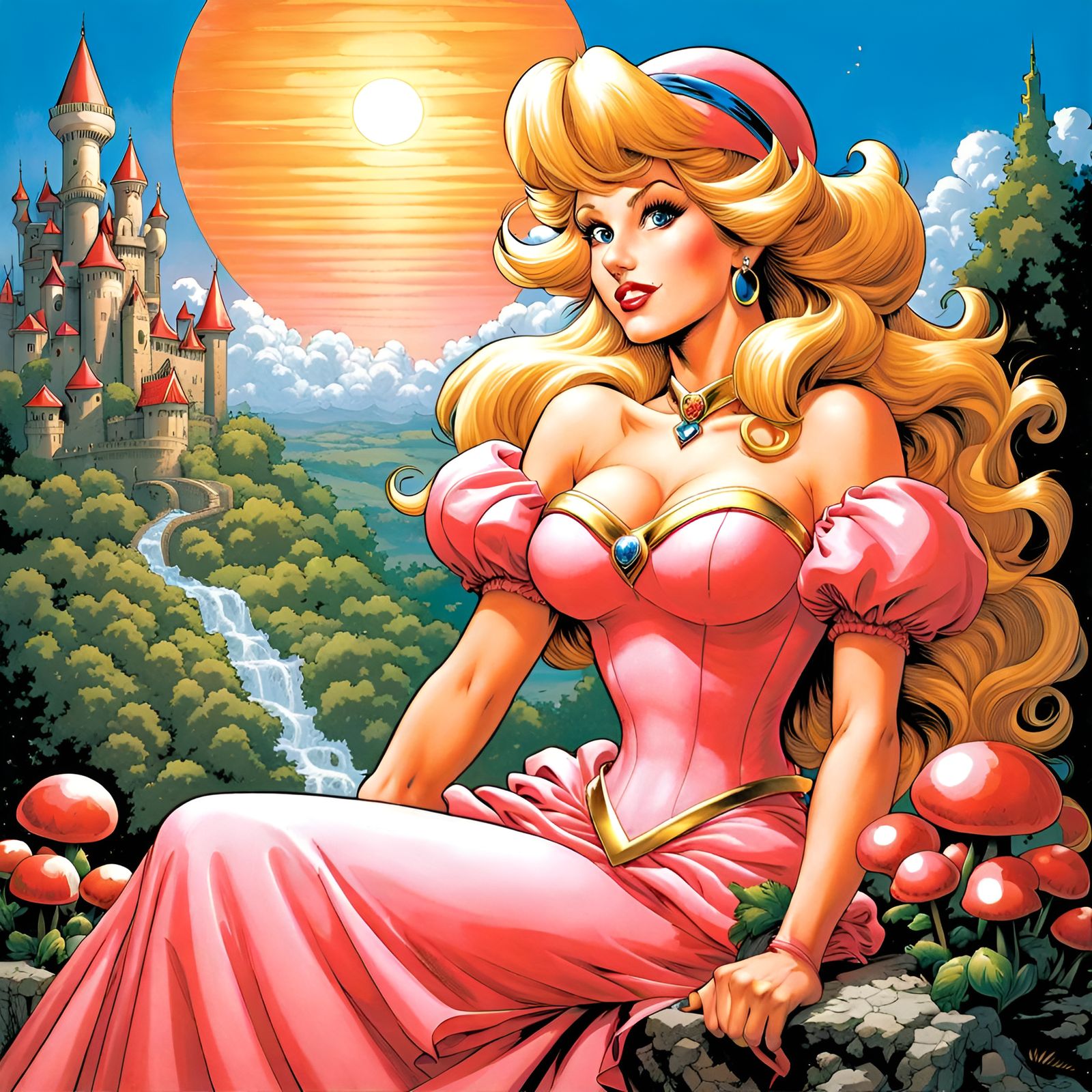 Princess Peach in a Fantasy Kingdom