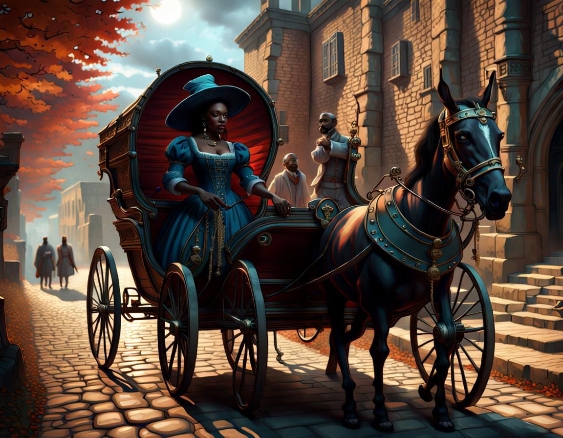 Tituba's Escape from Salem in Detailed Digital Painting