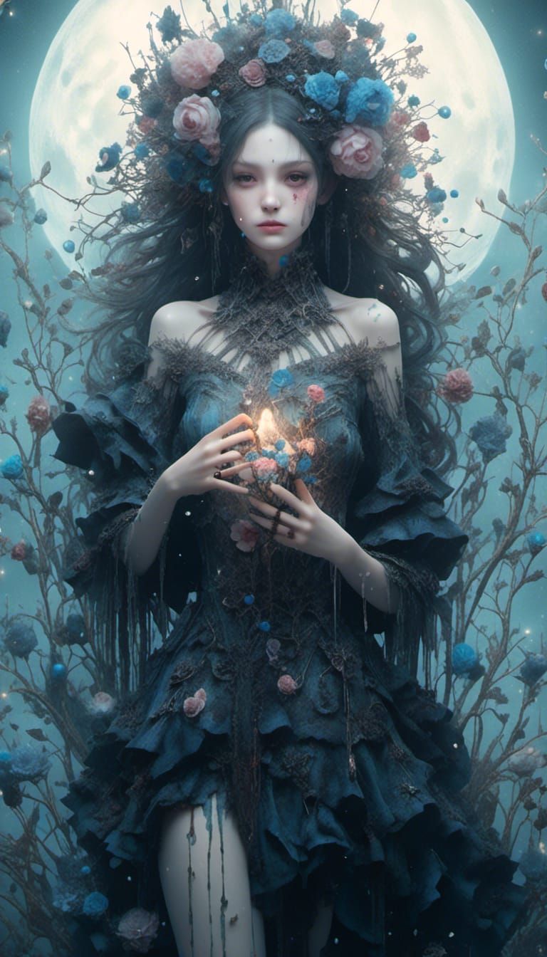 Gothic Macabre: Mariel Water Flowers by Starlight