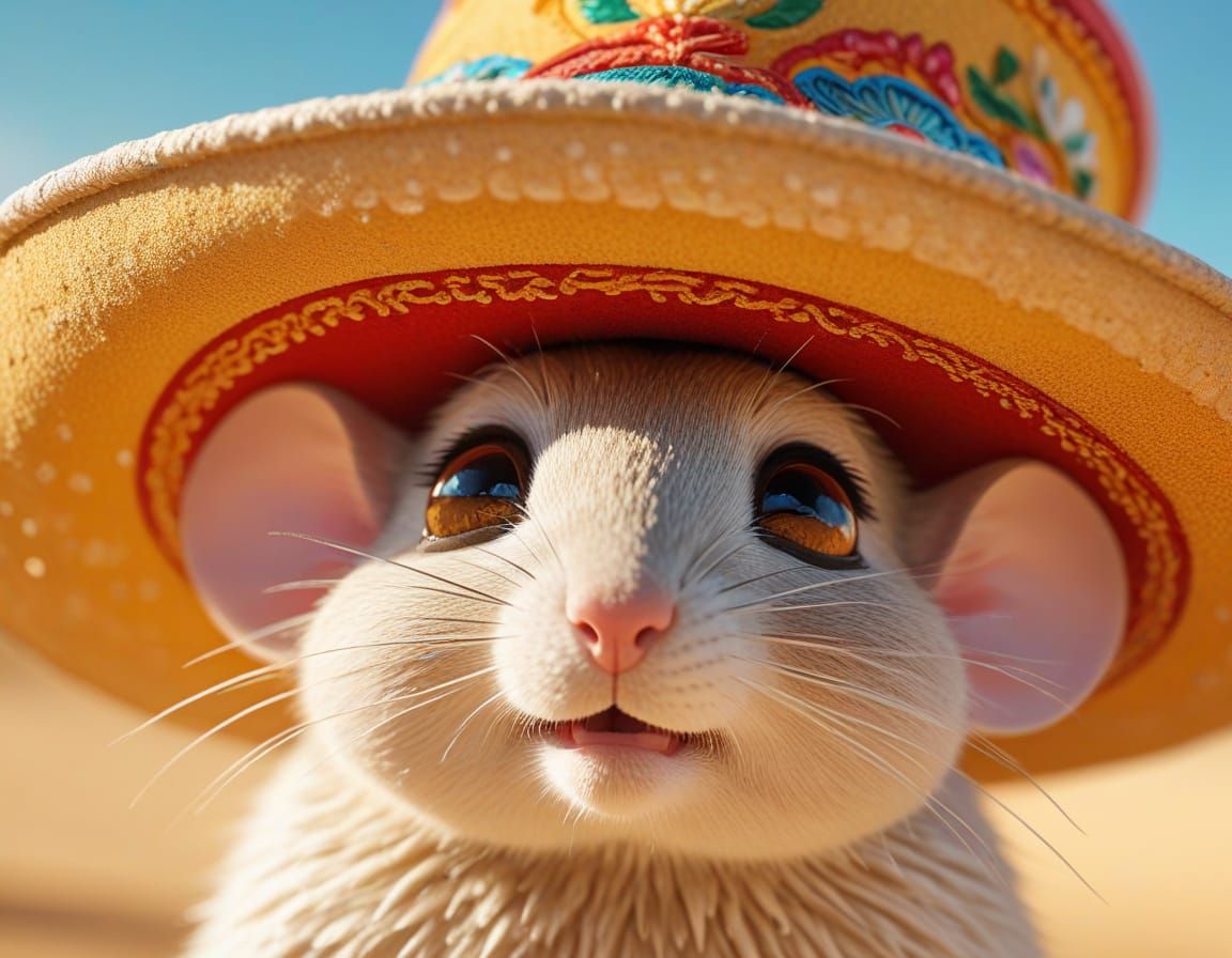 Mouse with Sombrero: Pixar-Style Concept Art