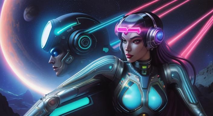 Retro-Futuristic Space Girl in Sorayama Style