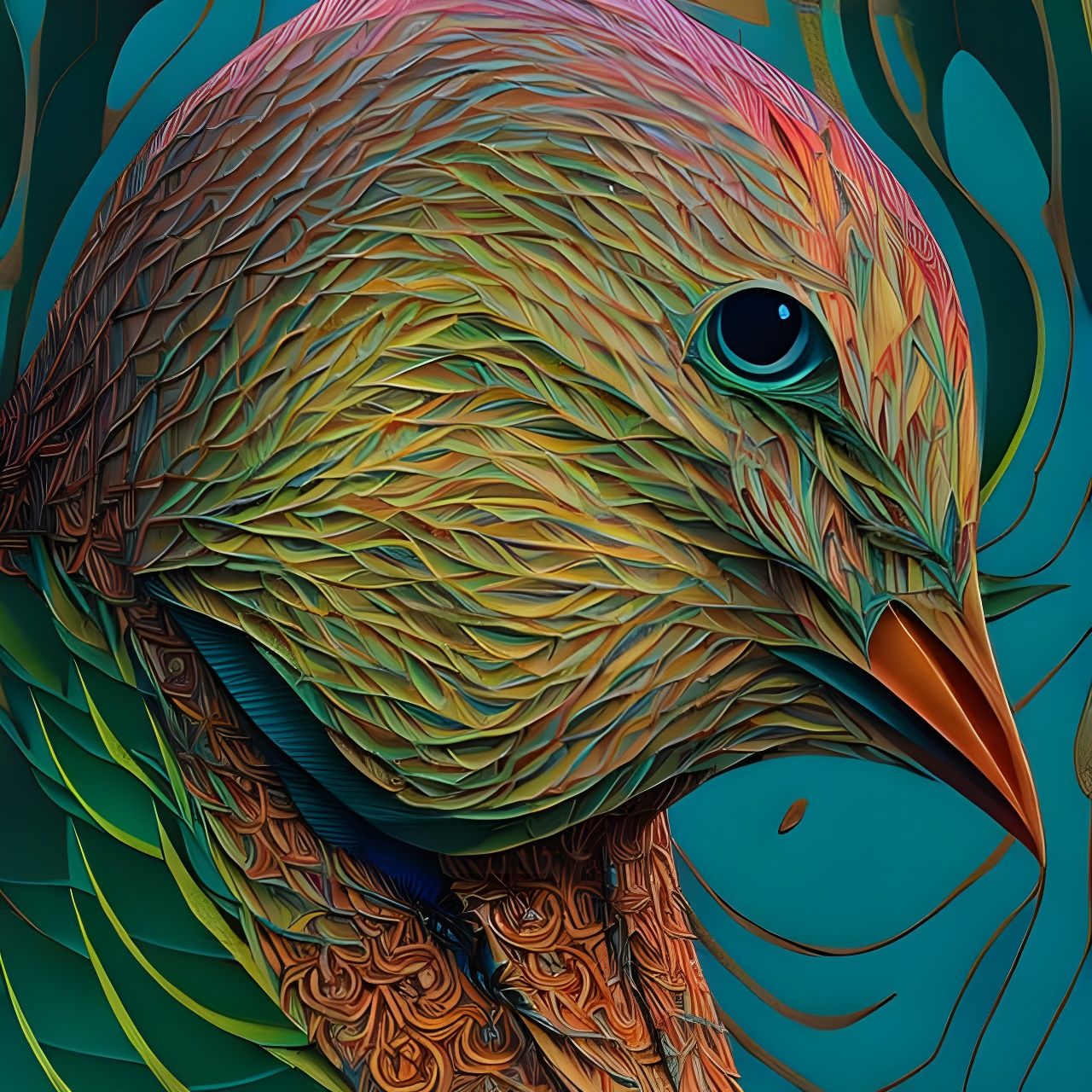 Exotic Bird: Hyperrealistic Macro Photography