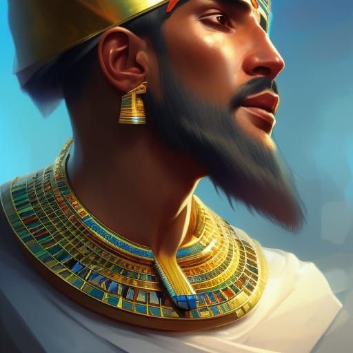 Detailed Portrait of Egyptian Pharaoh in Unreal Engine 5
