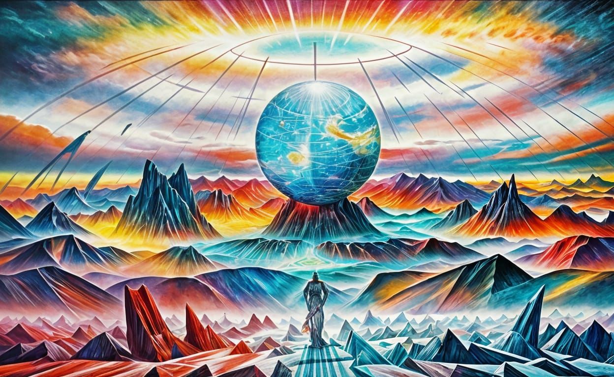 Futuristic Tundra City Inspired by Colorfield Painting