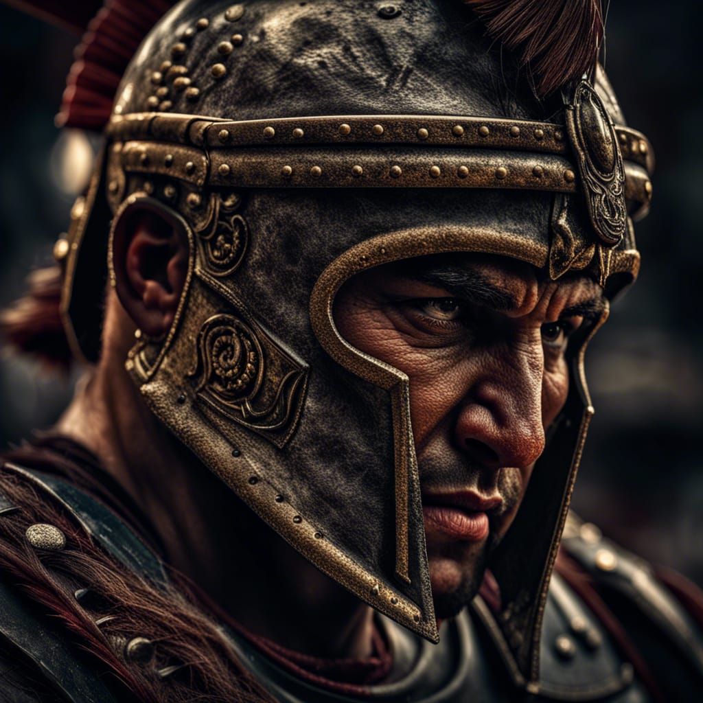 Hyperrealistic Roman Gladiator in Cinematic Composition