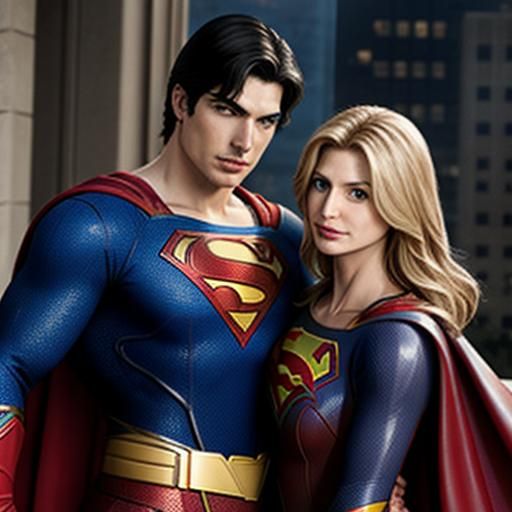 Brandon Routh as Superman and Helen Slater as Supergirl