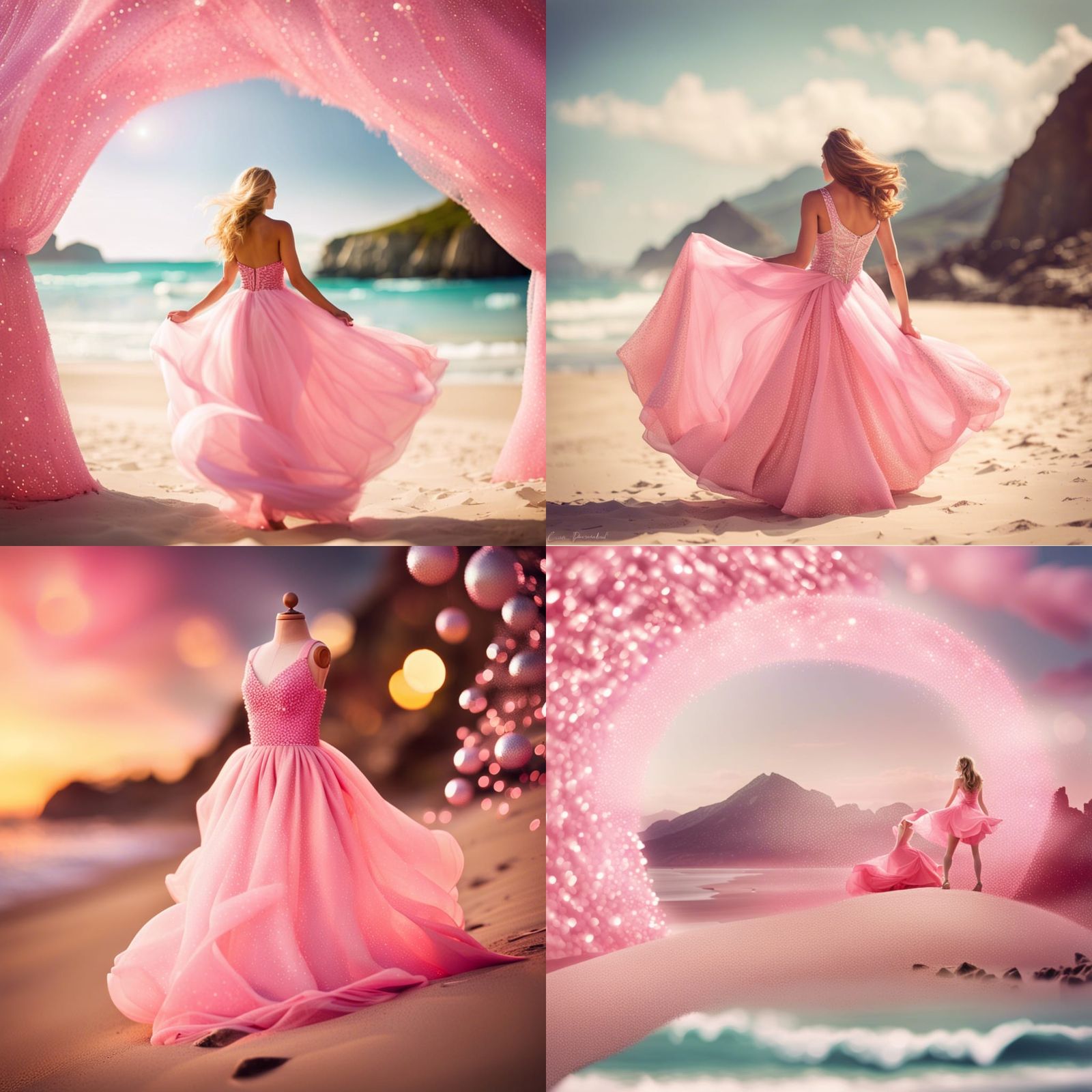 Family Christmas Celebration on a Big Beach