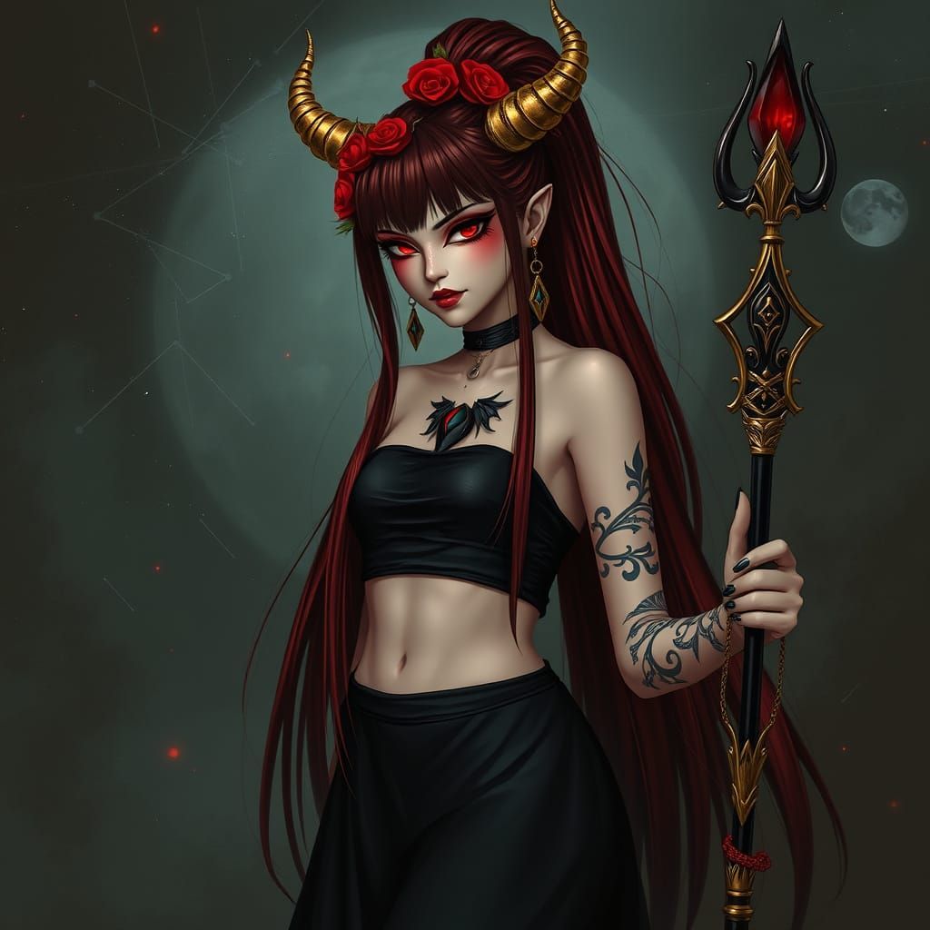 Dark Star Fae Amidst Andromeda's Mystical Realm