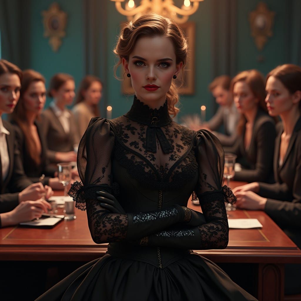 Confident Women Lead the Board in Gothic Elegance