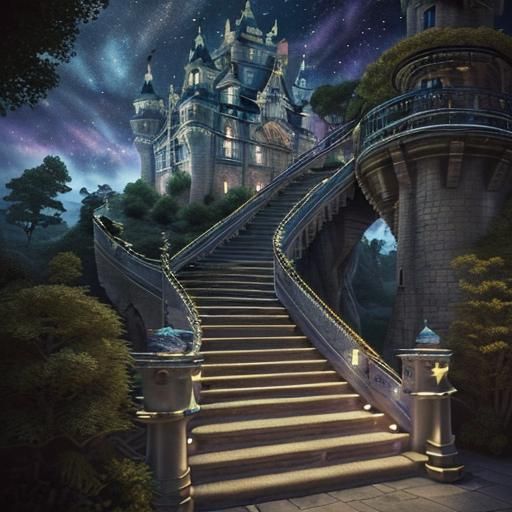 Fairy Castle with Candy Forest: 3D Render