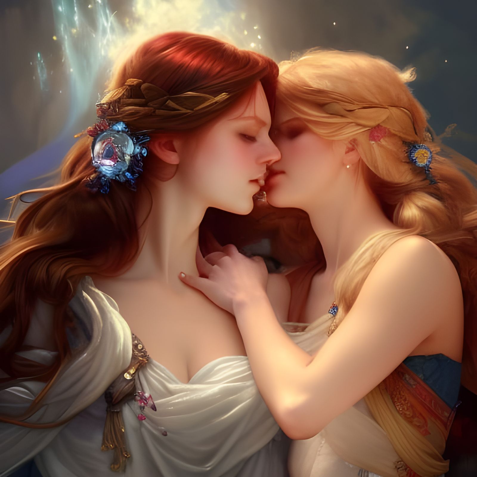 Lina and Crystal Maiden Kissing Portrait