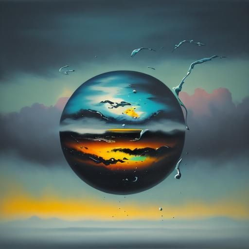 Surrealist Woman in a Melting Landscape