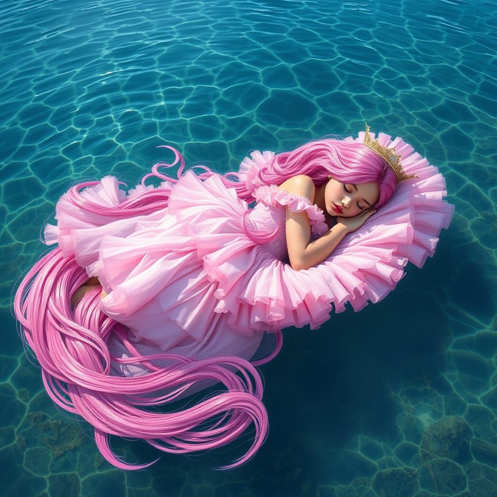 Dreamy Princess in Ethereal Slumber