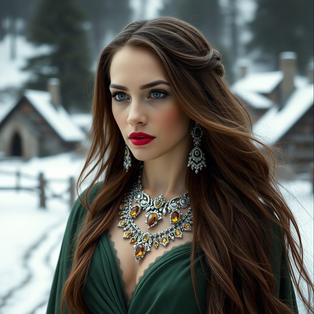 Ethereal Goddess in Winter Wonderland