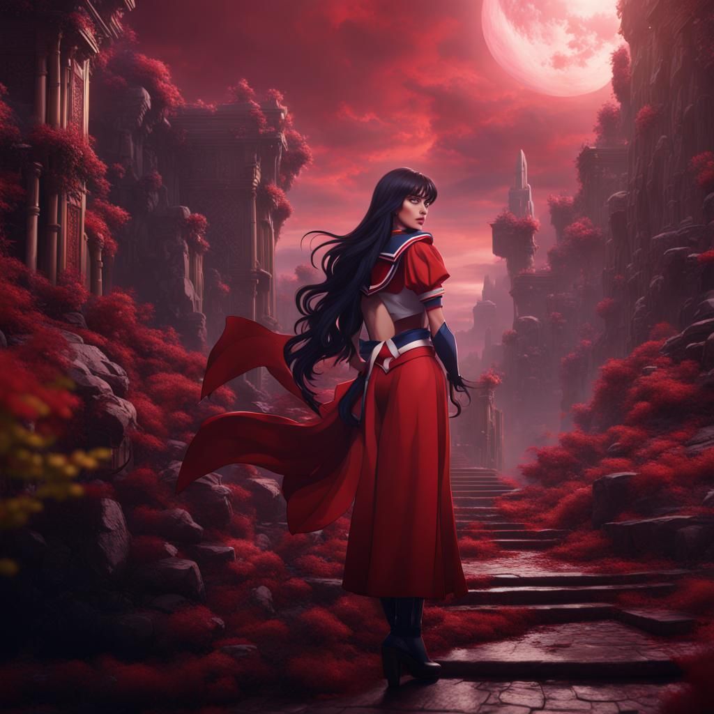 Sailor Mars Fantasy Concept Art in 8K