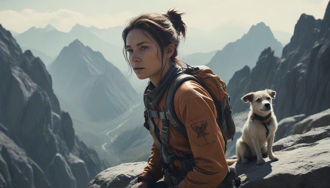 Sci-Fi Mountain Creature in Cinematic Still