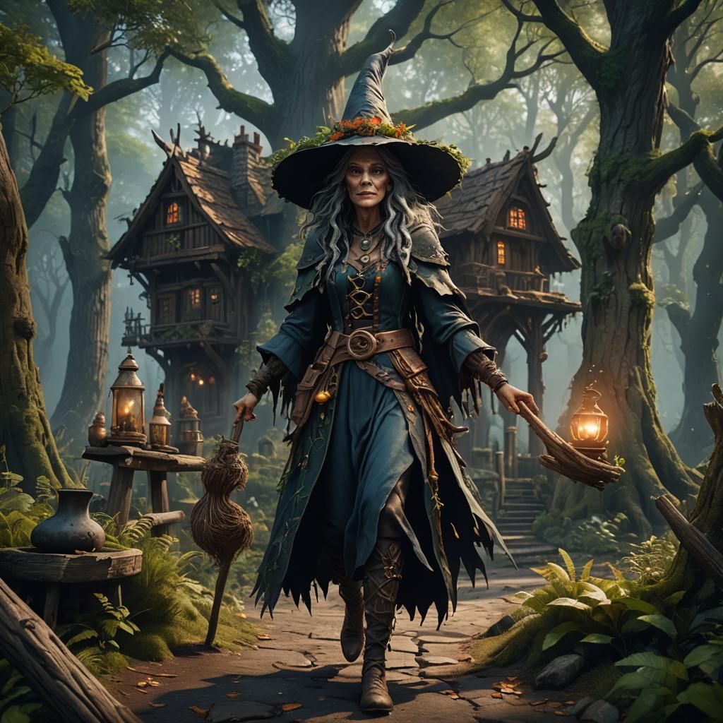 Welcoming Wood Witch Inn: A Matte Painting