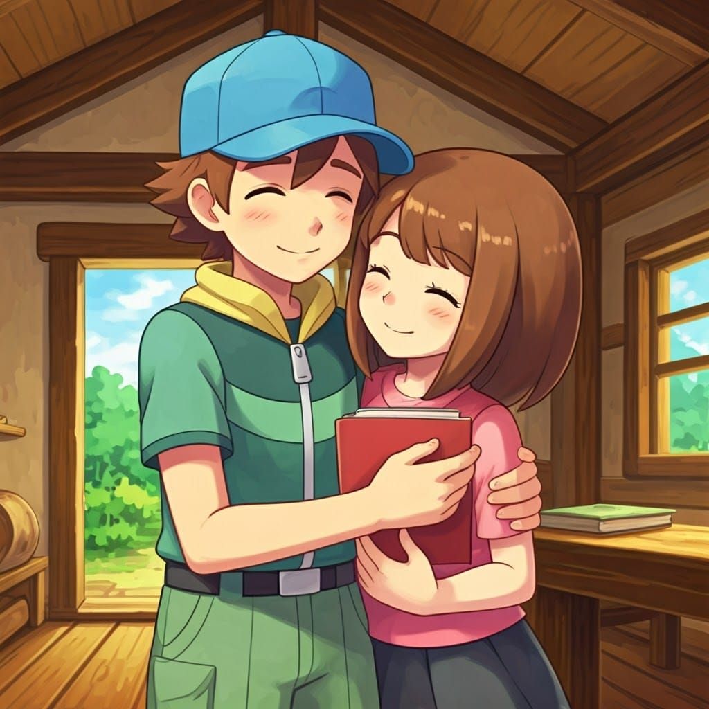 Grateful Pokémon Trainer Hugs Sister with Heartfelt Thanks