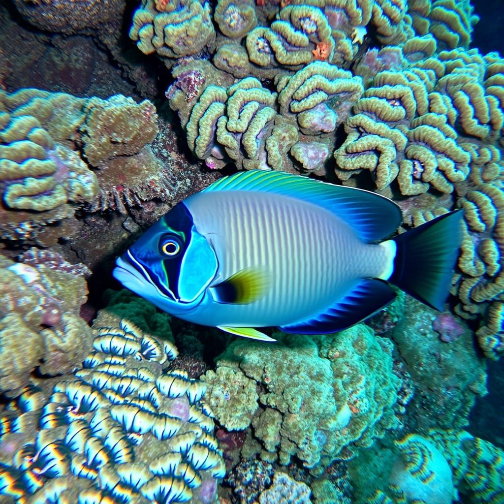 Napoleon Wrasse in a Thriving Coral Reef