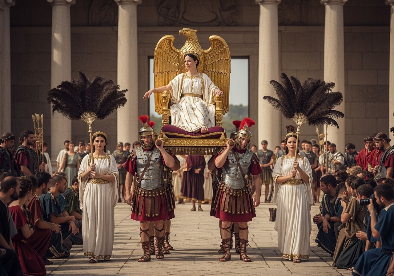 Roman Empress on Eagle Throne Procession