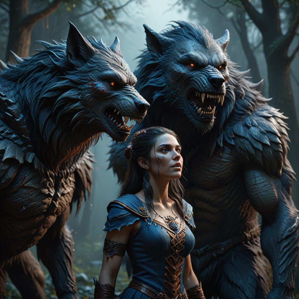 Brother and Sister Transform into Werewolves in Matte Painti...