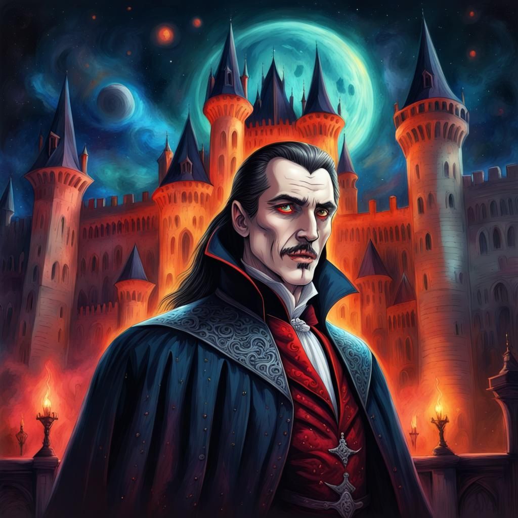Vampire King Dracula in Medieval Palace