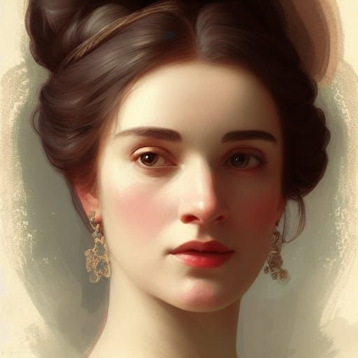 Evelina Inspired Portrait in Art Nouveau Style