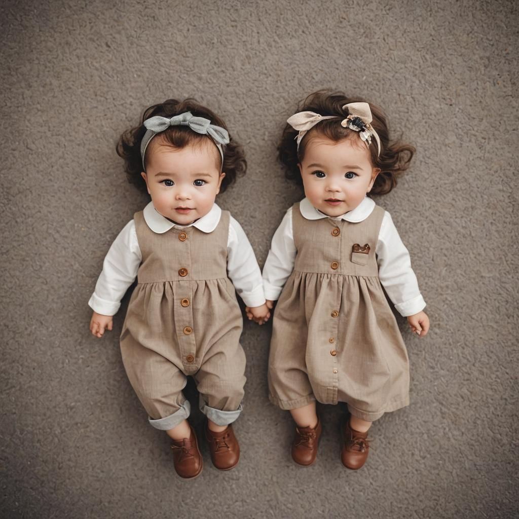 AI Image of Cute Boy and Girl Twins